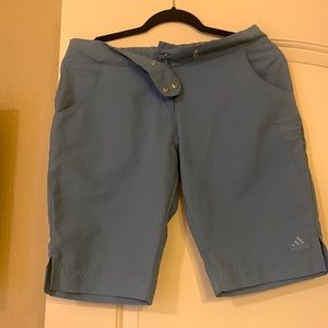 Adidas blue Bermuda style shorts .. lightweight material ..